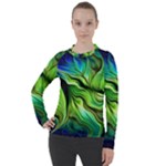 Fractal Art Pattern Abstract Fantasy Digital Women s Pique Long Sleeve Tee