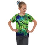 Fractal Art Pattern Abstract Fantasy Digital Kids  Mesh Piece Tee