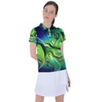 Fractal Art Pattern Abstract Fantasy Digital Women s Polo Tee