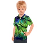 Fractal Art Pattern Abstract Fantasy Digital Kids  Polo Tee