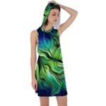 Fractal Art Pattern Abstract Fantasy Digital Racer Back Hoodie Dress