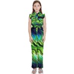 Fractal Art Pattern Abstract Fantasy Digital Kids  Sleeveless Ruffle Edge Band Collar Chiffon One Piece