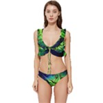 Fractal Art Pattern Abstract Fantasy Digital Low Cut Ruffle Edge Bikini Set