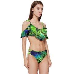 Ruffle Edge Tie Up Bikini Set	 