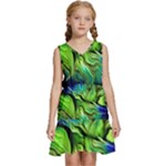 Fractal Art Pattern Abstract Fantasy Digital Kids  Sleeveless Tiered Mini Dress