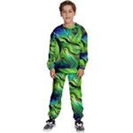 Fractal Art Pattern Abstract Fantasy Digital Kids  Sweatshirt set