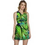 Fractal Art Pattern Abstract Fantasy Digital Sleeveless High Waist Mini Dress