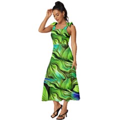 Tie-Strap Tiered Midi Chiffon Dress 
