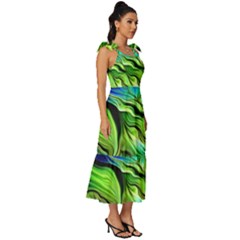 Tie-Strap Tiered Midi Chiffon Dress 