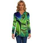 Fractal Art Pattern Abstract Fantasy Digital Long Sleeve Drawstring Hooded Top