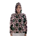 Floral Flower Spring Rose Watercolor Wreath Women s Hooded Windbreaker