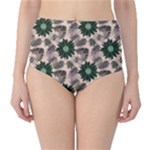 Floral Flower Spring Rose Watercolor Wreath Classic High-Waist Bikini Bottoms