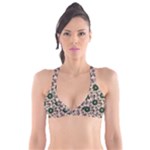 Floral Flower Spring Rose Watercolor Wreath Plunge Bikini Top