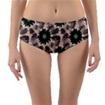 Floral Flower Spring Rose Watercolor Wreath Reversible Mid-Waist Bikini Bottoms