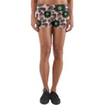 Floral Flower Spring Rose Watercolor Wreath Yoga Shorts