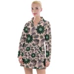 Floral Flower Spring Rose Watercolor Wreath Women s Long Sleeve Casual Dress