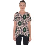 Floral Flower Spring Rose Watercolor Wreath Cut Out Side Drop Tee