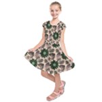 Floral Flower Spring Rose Watercolor Wreath Kids  Short Sleeve Dress