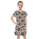 Floral Flower Spring Rose Watercolor Wreath Kids  Drop Waist Dress