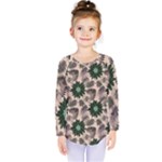 Floral Flower Spring Rose Watercolor Wreath Kids  Long Sleeve Tee