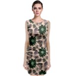 Floral Flower Spring Rose Watercolor Wreath Sleeveless Velvet Midi Dress