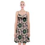 Floral Flower Spring Rose Watercolor Wreath Spaghetti Strap Velvet Dress