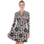 Floral Flower Spring Rose Watercolor Wreath Long Sleeve Panel Dress