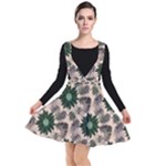 Floral Flower Spring Rose Watercolor Wreath Plunge Pinafore Dress