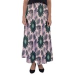 Floral Flower Spring Rose Watercolor Wreath Flared Maxi Skirt