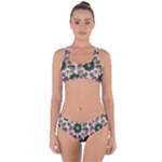 Floral Flower Spring Rose Watercolor Wreath Criss Cross Bikini Set