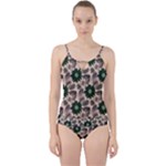 Floral Flower Spring Rose Watercolor Wreath Cut Out Top Tankini Set