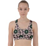 Floral Flower Spring Rose Watercolor Wreath Back Weave Sports Bra