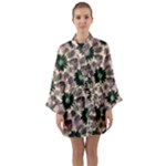 Floral Flower Spring Rose Watercolor Wreath Long Sleeve Satin Kimono