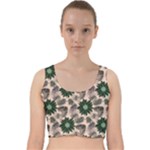 Floral Flower Spring Rose Watercolor Wreath Velvet Racer Back Crop Top