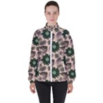 Floral Flower Spring Rose Watercolor Wreath Women s High Neck Windbreaker