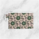 Floral Flower Spring Rose Watercolor Wreath Canvas Cosmetic Bag (Small)