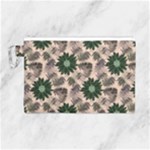 Floral Flower Spring Rose Watercolor Wreath Canvas Cosmetic Bag (Large)