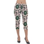 Floral Flower Spring Rose Watercolor Wreath Lightweight Velour Capri Leggings 