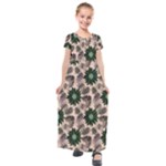 Floral Flower Spring Rose Watercolor Wreath Kids  Short Sleeve Maxi Dress