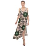 Floral Flower Spring Rose Watercolor Wreath Maxi Chiffon Cover Up Dress