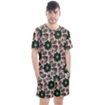 Floral Flower Spring Rose Watercolor Wreath Men s Mesh Tee and Shorts Set