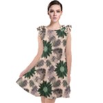 Floral Flower Spring Rose Watercolor Wreath Tie Up Tunic Dress