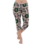 Floral Flower Spring Rose Watercolor Wreath Lightweight Velour Capri Yoga Leggings