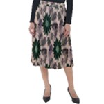 Floral Flower Spring Rose Watercolor Wreath Classic Velour Midi Skirt 