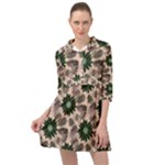 Floral Flower Spring Rose Watercolor Wreath Mini Skater Shirt Dress