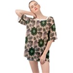 Floral Flower Spring Rose Watercolor Wreath Oversized Chiffon Top