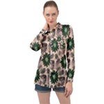 Floral Flower Spring Rose Watercolor Wreath Long Sleeve Satin Shirt