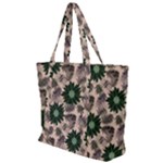 Floral Flower Spring Rose Watercolor Wreath Zip Up Canvas Bag