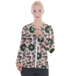 Floral Flower Spring Rose Watercolor Wreath Casual Zip Up Jacket