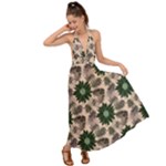 Floral Flower Spring Rose Watercolor Wreath Backless Maxi Beach Dress